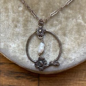 Vintage rose pendant necklace